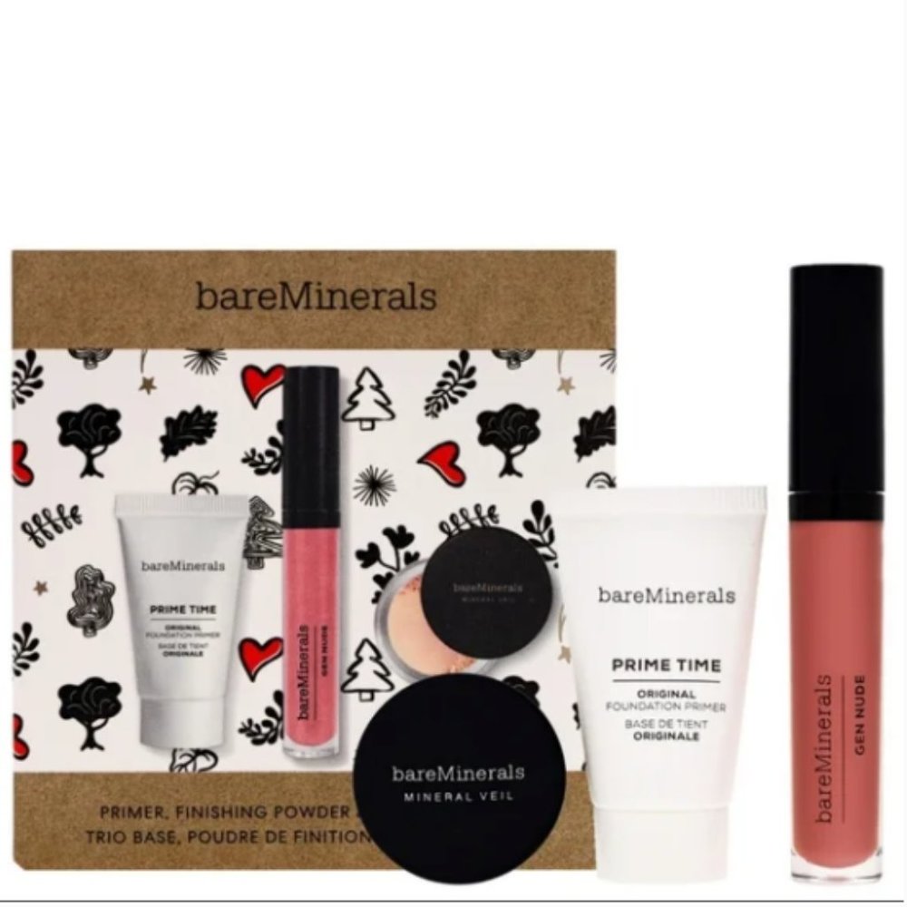 3/$20 BareMinerals Primer Finishing Powder & Lip Lacquer Trio